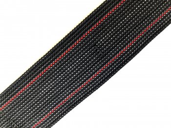 Polstergurt Sitz/Rücken anthrazit mit roten Streifen Breite 50 mm  -  50 m Rolle