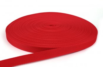 Gurtband 20 mm - PP - rot - 50-m-Rolle