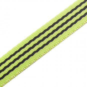 Gurtband Hundeleine / Hundehalsband mit Streifen  - 23x2,5 mm - hellgrün