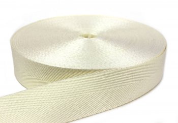 Flachsgurt 100 % thermisch verstreckt - 49 mm - gebleicht 50 m Rolle