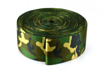 Gurtband 50 mm - Tarnfarbe Wood - 10 Meter Rolle