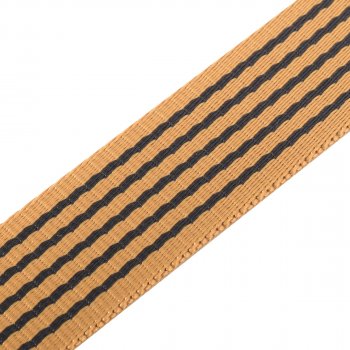 Gurtband Hundeleine / Hundehalsband mit Streifen  - 38x2,5 mm - cognac