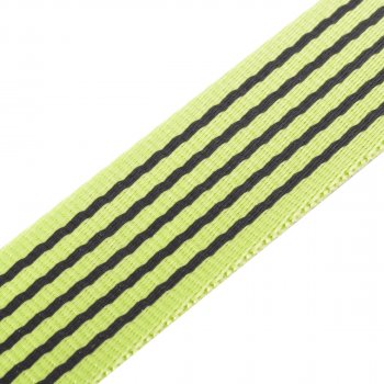 Gurtband Hundeleine / Hundehalsband mit Streifen  - 38x2,5 mm - hellgrün