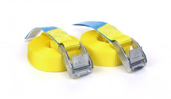 2x Spanngurte 4,25 m - Gelb mit Klemmschloss - DIN EN 12195-2 -PES