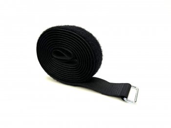 Klettband schwarz mit Schlaufe 1600x25mm  - 10 Set -