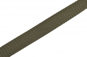 Gurtband 25 mm - PP - oliv - 50-m-Rolle - leicht abweichende Gurtkonstruktion zu den anderen PP Gurtbändern