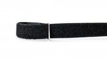Klettband mit Loch schwarz 335x25mm  - 20er Set -
