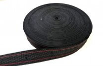 Polstergurt Sitz/Rücken anthrazit mit roten Streifen Breite 50 mm  -  50 m Rolle