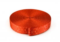 Gurtband 25 mm - Muster Rot - 10 Meter Rolle