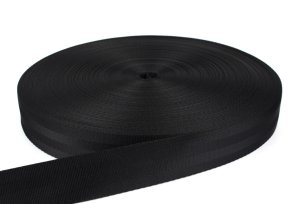 PES Gurtband - 40 mm - schwarz - 50-m-Rolle