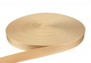 Gurtband 25 mm - PP - beige - 50-m-Rolle