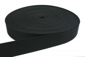 Stuhlbespanngurt Flechtgurt - 50 mm - schwarz - 50-m-Rolle