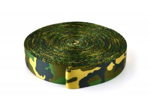 Gurtband 25 mm - Tarnfarbe Wood - 10 Meter Rolle