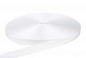 PES Gurtband - 20mm - weiss - 50-m-Rolle