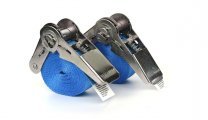 2 x Zurrgurte 2,5 m - Blau mit Ratsche - EN 12195-2 - PES
