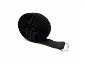 Klettband schwarz mit Schlaufe 1600x25mm  - 10 Set -
