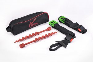 Rathgeber-Sturmleine Schwarz - Wurmi Set Kunststoff - mit Kombi Adapter für Vorzelt und Markise