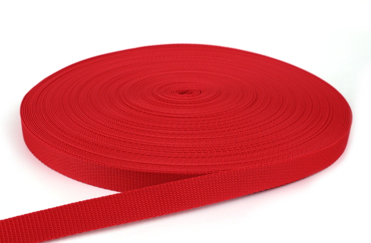 Gurtband 20 mm - PP - rot - 50-m-Rolle