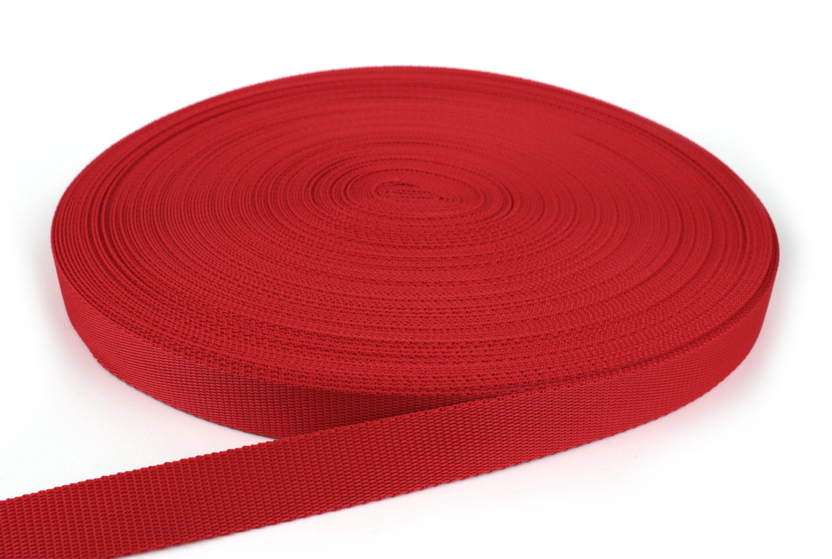 Gurtband 25 mm - PP - rot - 50-m-Rolle