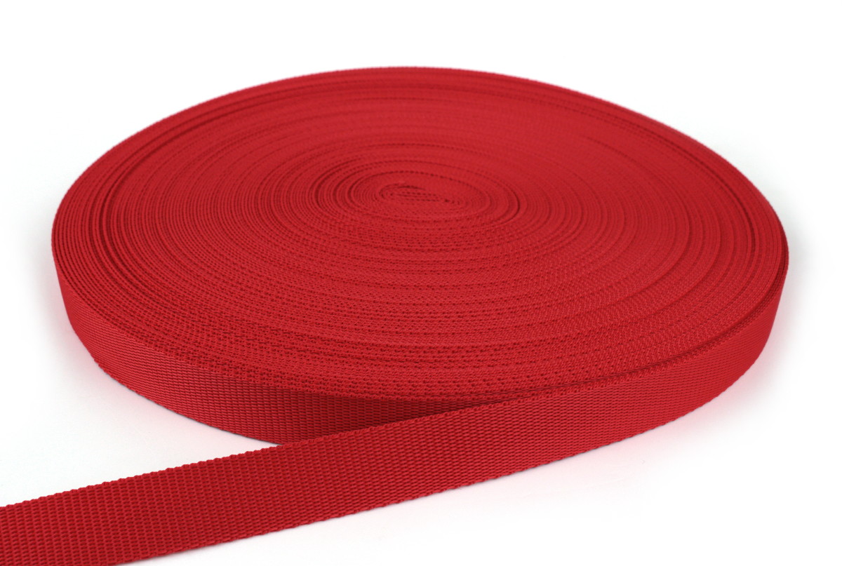 Gurtband 25 mm - PP - rot - 50-m-Rolle-22285200025R050